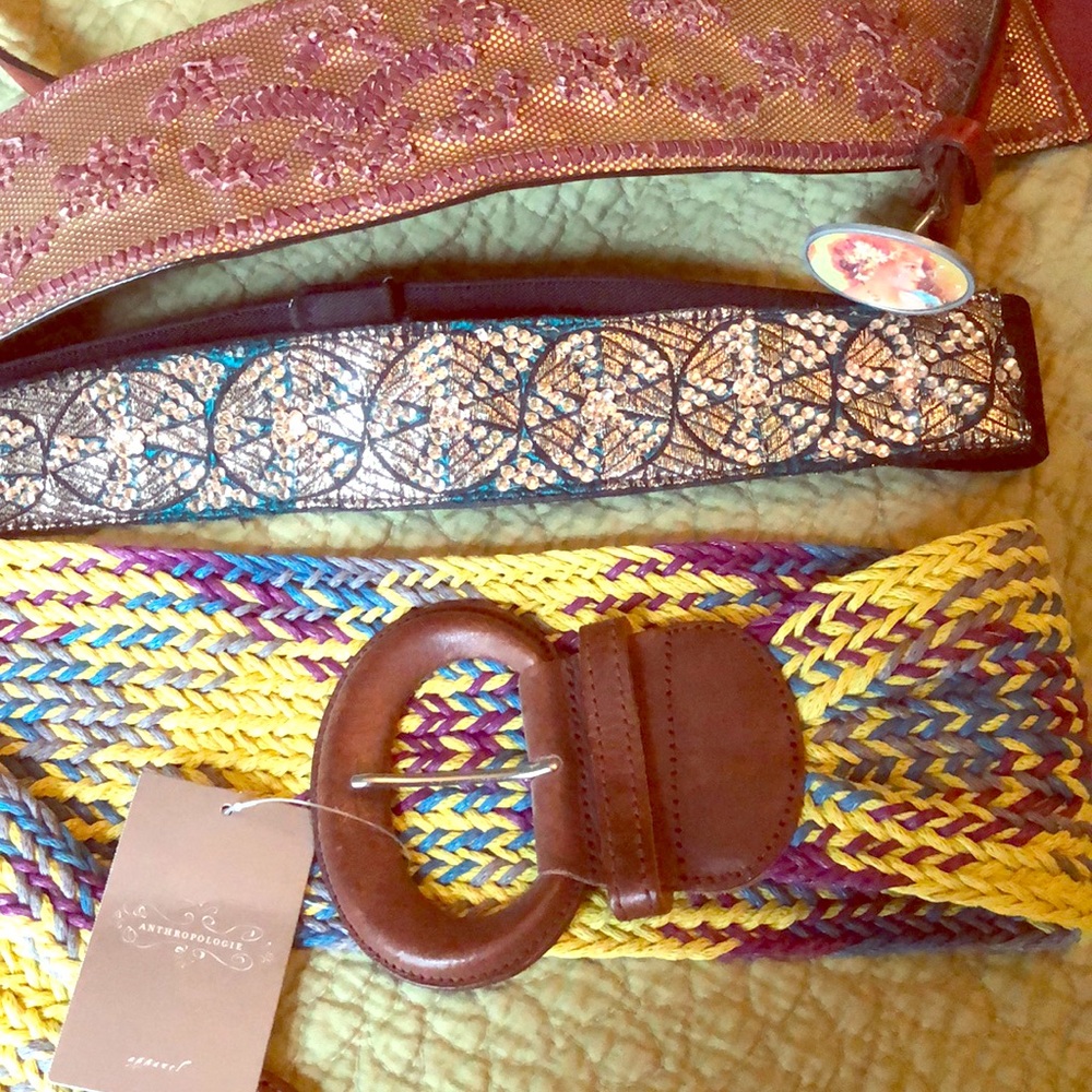 Lot of 4 Anthropologie cinch belts